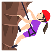 🧗🏻‍♀️ Emoji Mulher Escalando: Pele Clara na JoyPixels 7.0.
