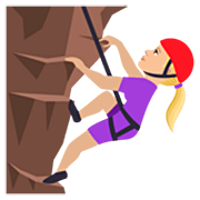🧗🏼‍♀️ Emoji Mulher Escalando: Pele Morena Clara na JoyPixels 7.0.