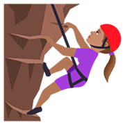 🧗🏽‍♀️ Emoji Mulher Escalando: Pele Morena na JoyPixels 7.0.