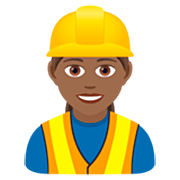 Bauarbeiterin: mitteldunkle Hautfarbe JoyPixels 7.0.