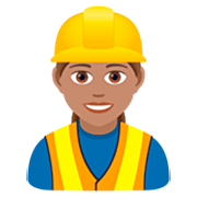 👷🏽‍♀️ Emoji Bauarbeiterin: mittlere Hautfarbe JoyPixels 7.0.