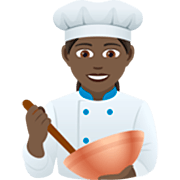 👩🏿‍🍳 Emoji Cozinheira: Pele Escura na JoyPixels 7.0.