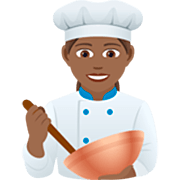 👩🏾‍🍳 Emoji Cozinheira: Pele Morena Escura na JoyPixels 7.0.