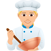 Émoji 👩🏼‍🍳 Cuisinière : Peau Moyennement Claire sur JoyPixels 7.0.