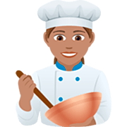 Emoji 👩🏽‍🍳 Cuoca: Carnagione Olivastra su JoyPixels 7.0.