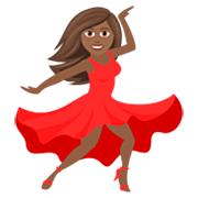 💃🏾 Emoji tanzende Frau: mitteldunkle Hautfarbe JoyPixels 7.0.