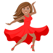 💃🏽 Emoji Mujer Bailando: Tono De Piel Medio en JoyPixels 7.0.
