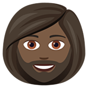 🧔🏿‍♀️ Emoji Frau: Bart dunkle Hautfarbe JoyPixels 7.0.