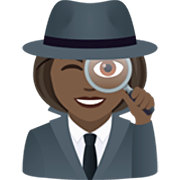 🕵🏿‍♀️ Emoji Detektivin: dunkle Hautfarbe JoyPixels 7.0.
