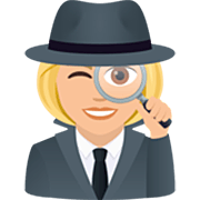 🕵🏼‍♀️ Emoji Detective Mujer: Tono De Piel Claro Medio en JoyPixels 7.0.