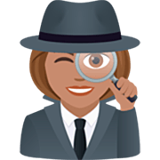 🕵🏽‍♀️ Emoji Detetive Mulher: Pele Morena na JoyPixels 7.0.
