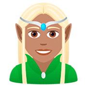 Emoji 🧝🏽‍♀️ Elfo Donna: Carnagione Olivastra su JoyPixels 7.0.