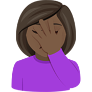 🤦🏿‍♀️ Emoji Mujer Con La Mano En La Frente: Tono De Piel Oscuro en JoyPixels 7.0.