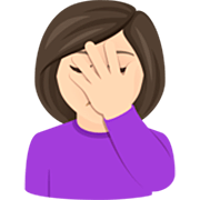 🤦🏻‍♀️ Emoji Mujer Con La Mano En La Frente: Tono De Piel Claro en JoyPixels 7.0.