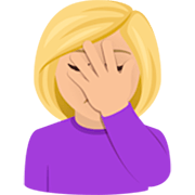 Emoji 🤦🏼‍♀️ Donna Esasperata: Carnagione Abbastanza Chiara su JoyPixels 7.0.