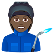 👩🏿‍🏭 Emoji Fabrikarbeiterin: dunkle Hautfarbe JoyPixels 7.0.
