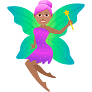Emoji 🧚🏽‍♀️ Fata Donna: Carnagione Olivastra su JoyPixels 7.0.