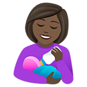 👩🏿‍🍼 Emoji Mujer Que Alimenta Al Bebé: Tono De Piel Oscuro en JoyPixels 7.0.