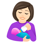 Emoji 👩🏻‍🍼 Donna Che Allatta: Carnagione Chiara su JoyPixels 7.0.