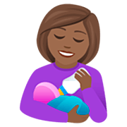 👩🏾‍🍼 Emoji Mulher Alimentando Bebê: Pele Morena Escura na JoyPixels 7.0.