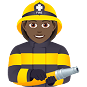 Émoji 👩🏿‍🚒 Pompier Femme : Peau Foncée sur JoyPixels 7.0.
