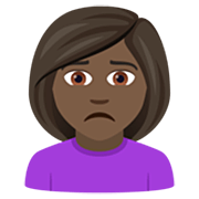 🙍🏿‍♀️ Emoji Mulher Franzindo A Sobrancelha: Pele Escura na JoyPixels 7.0.