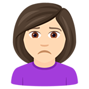 Emoji 🙍🏻‍♀️ Donna Corrucciata: Carnagione Chiara su JoyPixels 7.0.