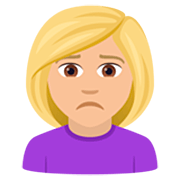 🙍🏼‍♀️ Emoji Mulher Franzindo A Sobrancelha: Pele Morena Clara na JoyPixels 7.0.