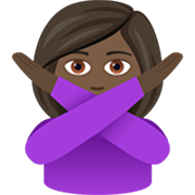 🙅🏿‍♀️ Emoji Frau mit überkreuzten Armen: dunkle Hautfarbe JoyPixels 7.0.