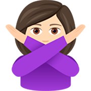 🙅🏻‍♀️ Emoji Mujer Haciendo El Gesto De «no»: Tono De Piel Claro en JoyPixels 7.0.