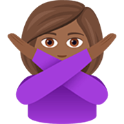 Mujer Haciendo El Gesto De «no»: Tono De Piel Oscuro Medio JoyPixels 7.0.