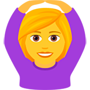 🙆‍♀️ Emoji Frau mit Händen auf dem Kopf JoyPixels 7.0.