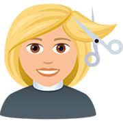 💇🏼‍♀️ Emoji Mulher Cortando O Cabelo: Pele Morena Clara na JoyPixels 7.0.