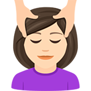 💆🏻‍♀️ Emoji Mujer Recibiendo Masaje: Tono De Piel Claro en JoyPixels 7.0.