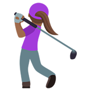 🏌🏾‍♀️ Emoji Mujer Jugando Al Golf: Tono De Piel Oscuro Medio en JoyPixels 7.0.