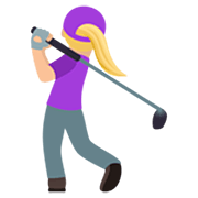 🏌🏼‍♀️ Emoji Golferin: mittelhelle Hautfarbe JoyPixels 7.0.