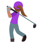 Emoji 🏌🏽‍♀️ Golfista Donna: Carnagione Olivastra su JoyPixels 7.0.