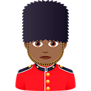 Emoji 💂🏾‍♀️ Guardia Donna: Carnagione Abbastanza Scura su JoyPixels 7.0.