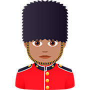 Emoji 💂🏽‍♀️ Guardia Donna: Carnagione Olivastra su JoyPixels 7.0.