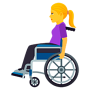 Frau in manuellem Rollstuhl JoyPixels 7.0.