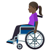 Frau in manuellem Rollstuhl: dunkle Hautfarbe JoyPixels 7.0.
