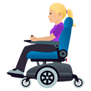 👩🏼‍🦼 Emoji Mulher Em Cadeira De Rodas Motorizada: Pele Morena Clara na JoyPixels 7.0.