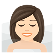 🧖🏻‍♀️ Emoji Mulher Na Sauna: Pele Clara na JoyPixels 7.0.