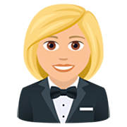 🤵🏼‍♀️ Emoji Mujer Con Esmoquin: Tono De Piel Claro Medio en JoyPixels 7.0.
