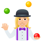 🤹🏼‍♀️ Emoji Jongleurin: mittelhelle Hautfarbe JoyPixels 7.0.