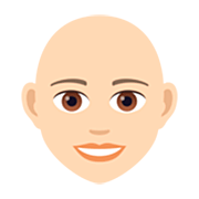 👩🏻‍🦲 Emoji Frau: helle Hautfarbe, Glatze JoyPixels 7.0.
