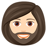 🧔🏻‍♀️ Emoji Frau: Bart helle Hautfarbe JoyPixels 7.0.