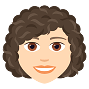 👩🏻‍🦱 Emoji Mulher: Pele Clara E Cabelo Cacheado na JoyPixels 7.0.