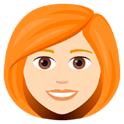 👩🏻‍🦰 Emoji Mujer: Tono De Piel Claro Y Pelo Pelirrojo en JoyPixels 7.0.