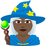 🧙🏿‍♀️ Emoji Magierin: dunkle Hautfarbe JoyPixels 7.0.